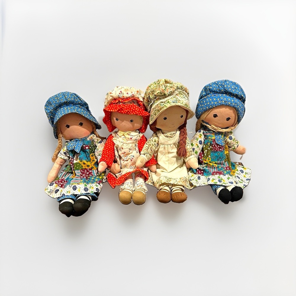 Vintage 1970s Holly Hobbie and Friends Rag Dolls Knickerbocker Amy Carrie